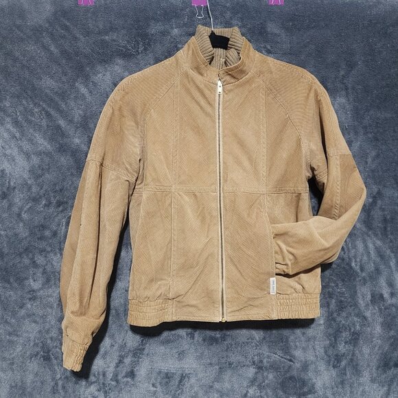 Current Seen Jackets & Blazers - Vtg 90s Current Seen Reversible Corduroy Bomber Jacket Tan Beige Lined